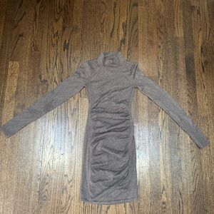 Express Long Sleeve Brown Dress